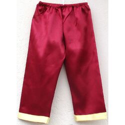 Pantalon Chinois Enfant Soie Rouge Bordeaux
