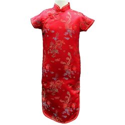 Robe Chinoise Soie Rouge Pour Enfant Dragon Traditionelle
