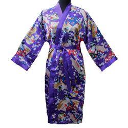 Kimono Japonais Violet Avec Nuisette Ensemble