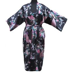 Kimono Longue Noir Avec Nuisette