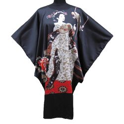 Kimono Robe Grand Taille Motif Femme Japonais