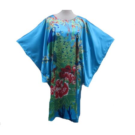 Kimono Turqoise en Soie Pour Femme