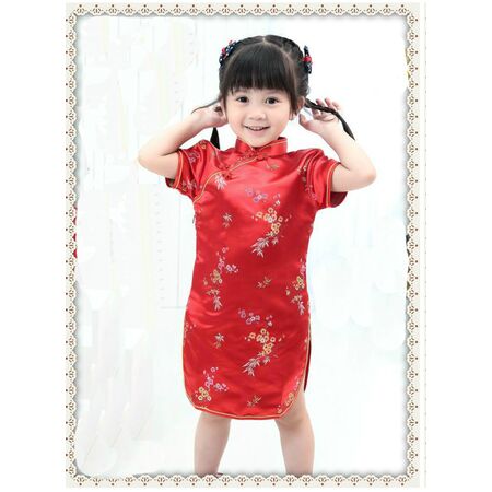 Robe Chinoise Enfant Rouge