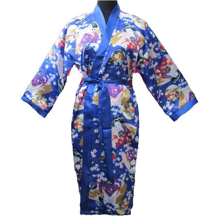 Kimono Femme Japonais Bleu Avec Nuisette