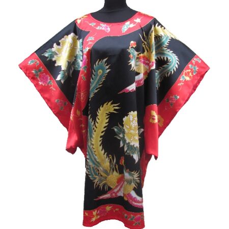 Kimono Robe Court Oiseau Porte Bonheur