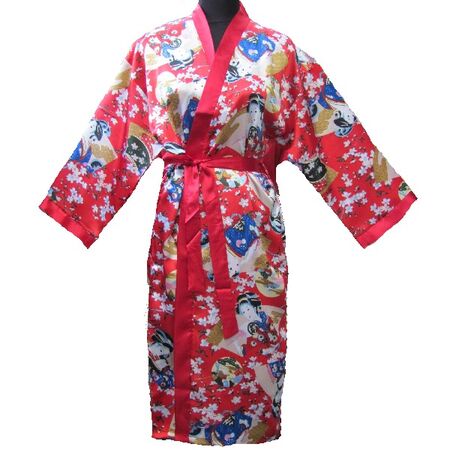 Kimonos Japonais Rouge Bonheur Femme